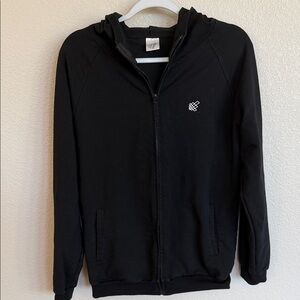 Jed North Black Full-Zip lightweight runner Hoodie M spandex cotton
